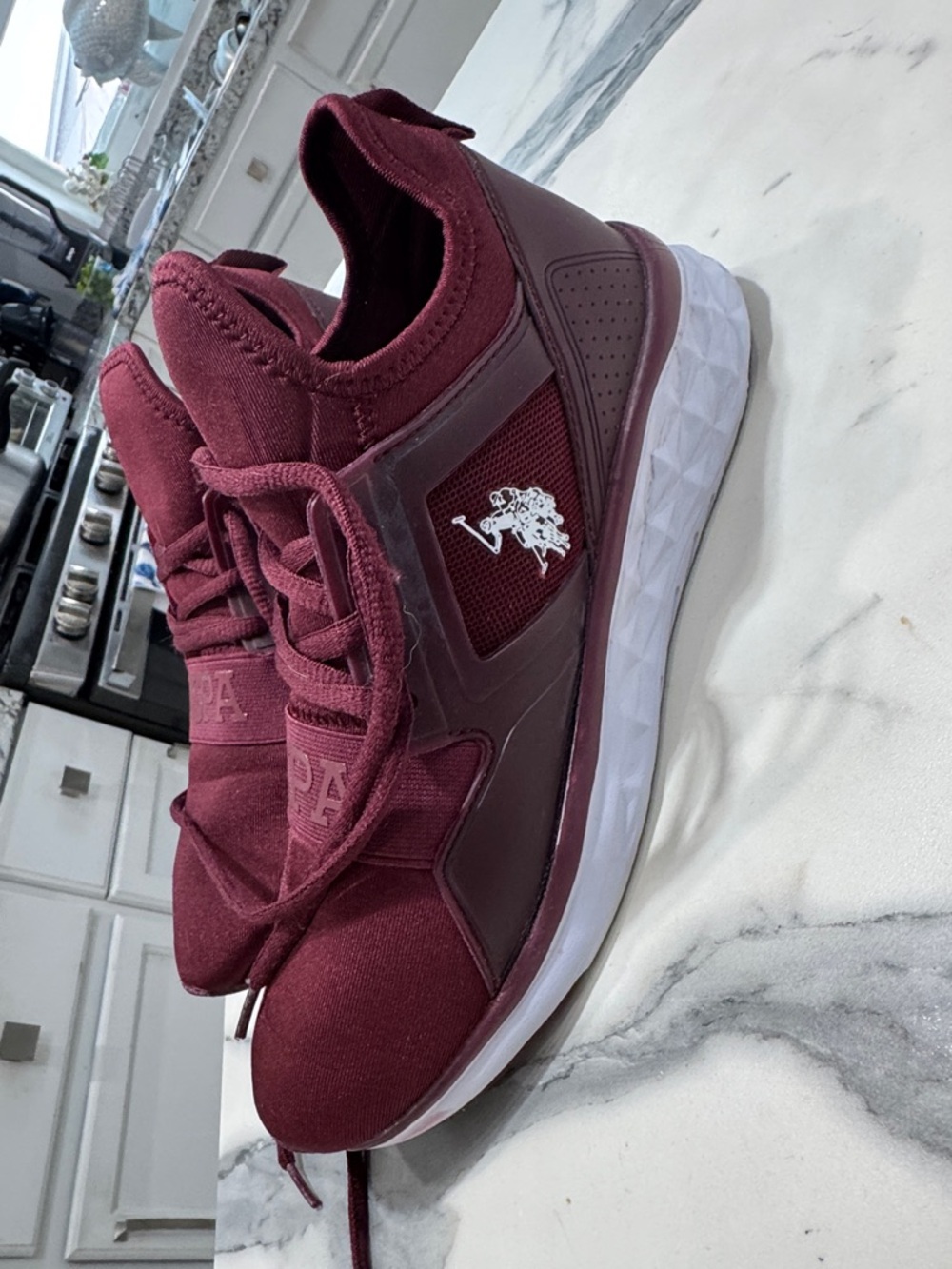 USPA Maroon Slip-On Sneakers